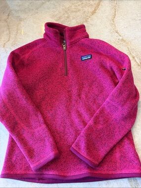 Patagonia Heathered Magenta Half-Zip Fleece Pullover